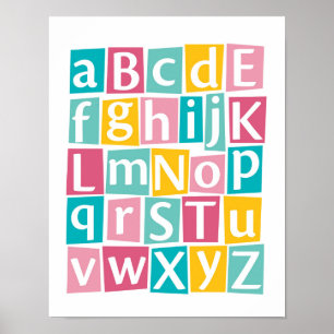 Colourful Alphabet kids poster
