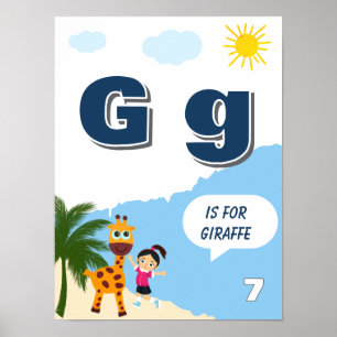 Colourful Alphabet Learning Poster Letter G