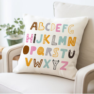 Colourful Alphabet Letters Pillow, ABC Cushion