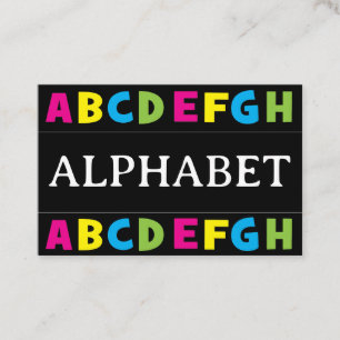 Colourful Alphabet Letters Teacher Business Card