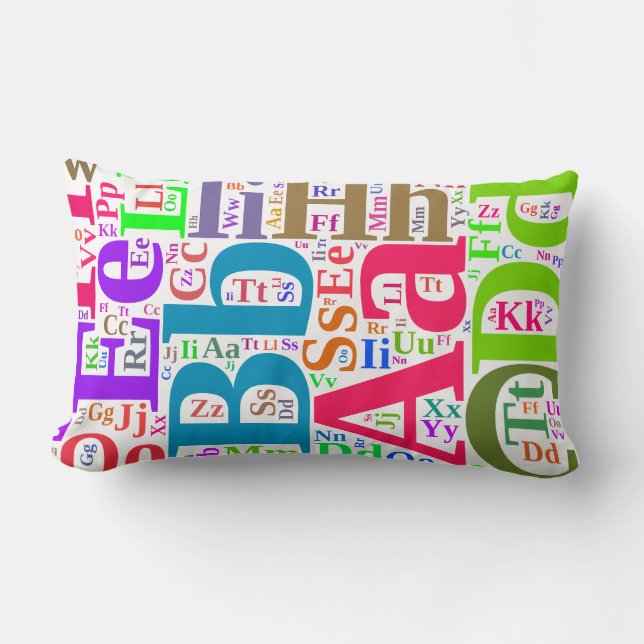 Colourful alphabet lumbar cushion (Front)