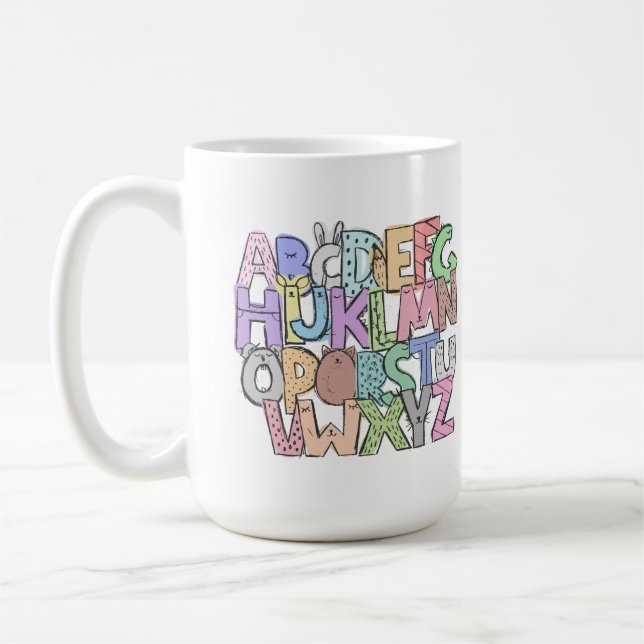 Colourful Alphabet Mug (Left)