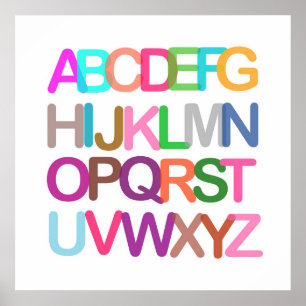 colourful alphabet nursery poster