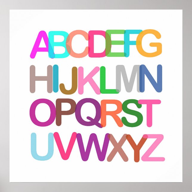 colourful alphabet nursery poster (Front)