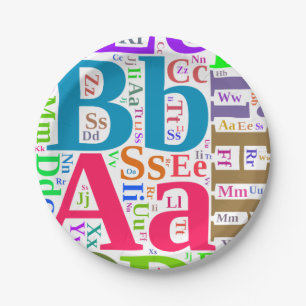 Colourful alphabet paper plate