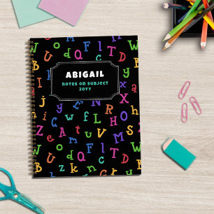 Colourful Alphabet Pattern Back to School Notebook