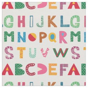 Colourful Alphabet Pattern Fabric