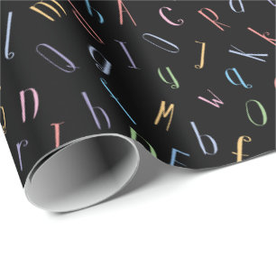 Colourful Alphabet Pattern Wrapping Paper