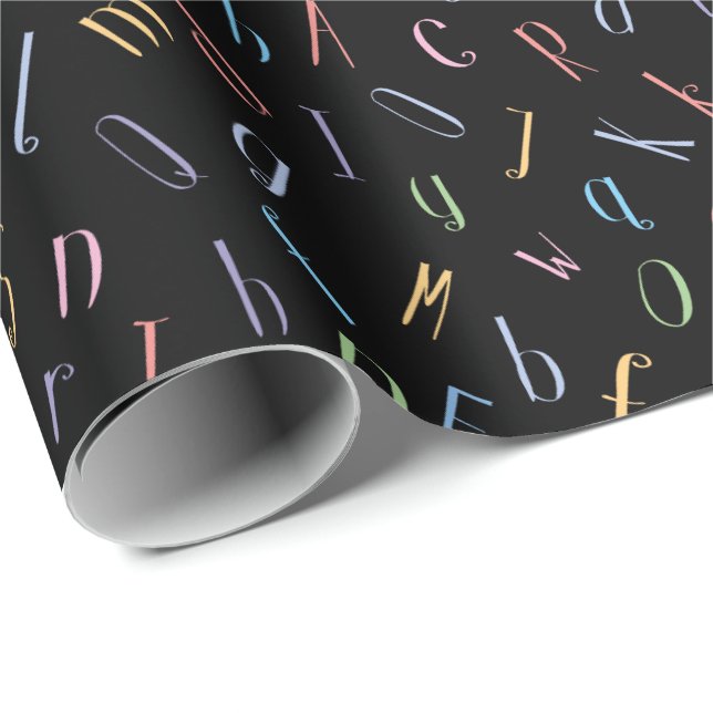 Colourful Alphabet Pattern Wrapping Paper (Roll Corner)