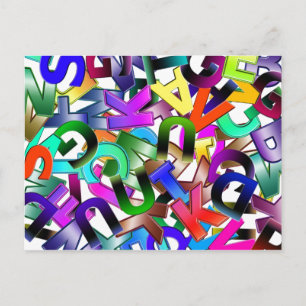 Colourful Alphabet Postcard