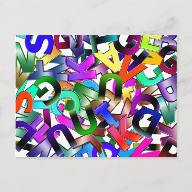 Colourful Alphabet Postcard (Front)