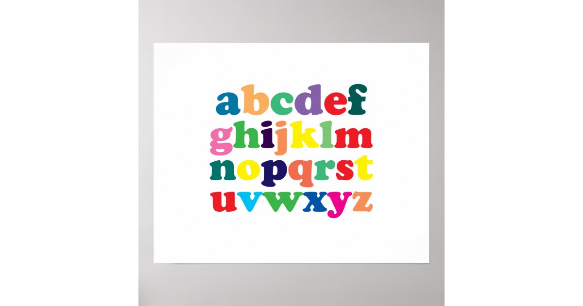 Colourful Alphabet Poster | Zazzle