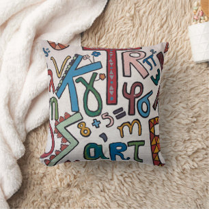 Colourful Alphabet Throw Pillow