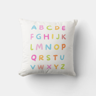 Colourful Alphabet Typography Cushion