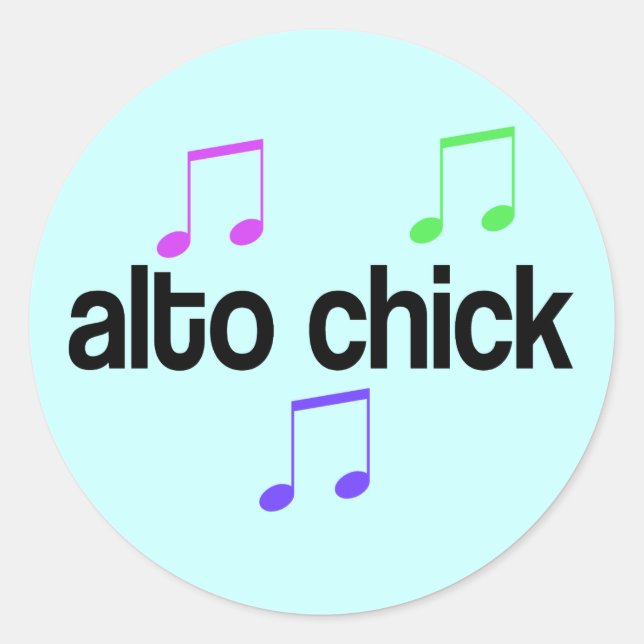Colourful Alto Chick Classic Round Sticker (Front)
