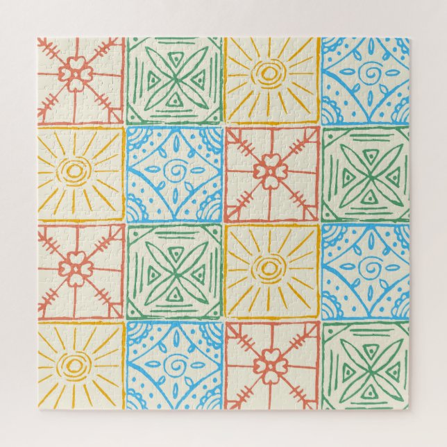 Colourful Amalfi style tile seamless pattern Jigsaw Puzzle (Vertical)