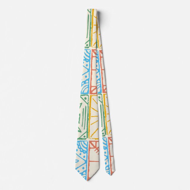 Colourful Amalfi style tile seamless pattern Tie (Front)