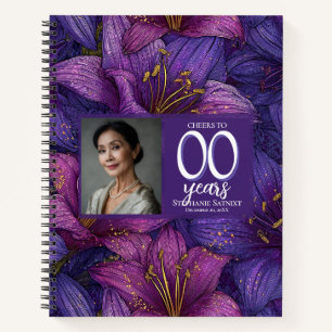 Colourful Amaryllis Adult Birthday Custom Notebook