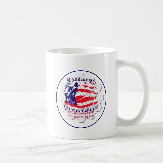 Colourful American Flag Colours Hillary for USA Pr Coffee Mug (Right)
