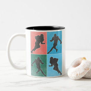 Colourful American football Portrait Two-Tone Coffee Mug