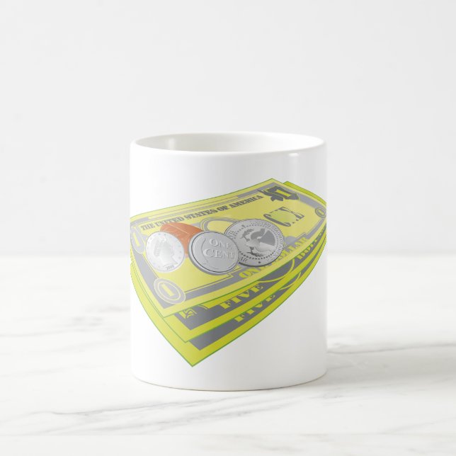 Colourful American Money Cash and Coins  Coffee Mug (Center)