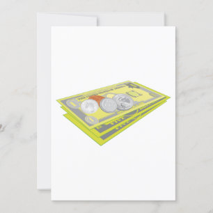 Colourful American Money Cash and Coins Invitation