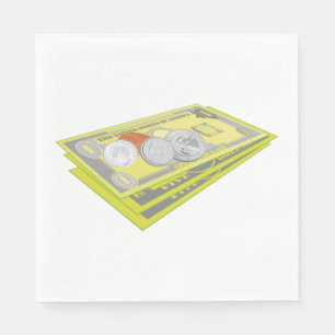 Colourful American Money Cash and Coins Napkin