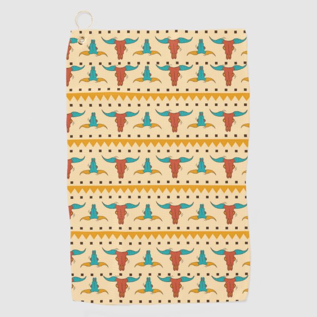 Colourful American Southwest themed pattern Golf Towel (Front)