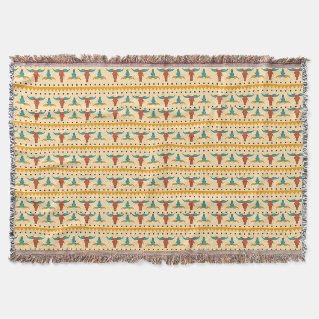 Colourful American Southwest themed pattern Throw Blanket (Front)