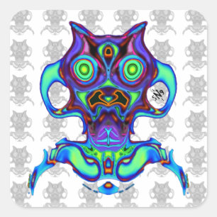 Colourful ancient space idol v3 square sticker