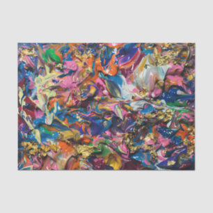 Colourful and Abstract Acrylic Flowers Canvas Tissue Paper