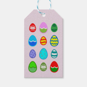Colourful and beautiful Easter egg pattern Gift Tags