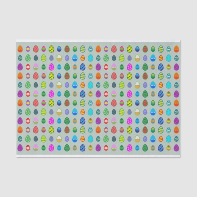 Colourful and beautiful Easter egg pattern Tissue Paper (Front)