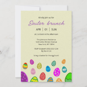 Colourful and beautiful Easter eggs Invitation