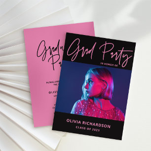 Colourful and Bold   Photo Class of 2023 Grad Part Invitation