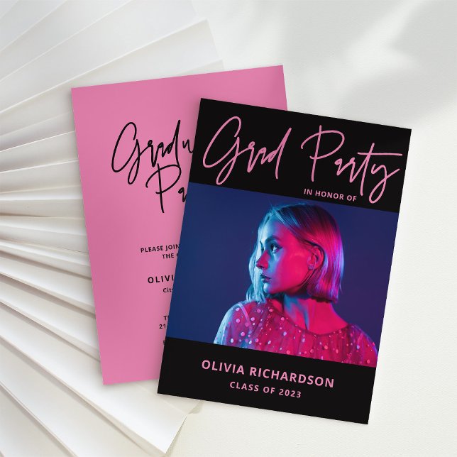 Colourful and Bold | Photo Class of 2023 Grad Part Invitation (Creator Uploaded)