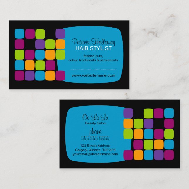 Colourful and Bold Squares Business Cards (Front/Back)