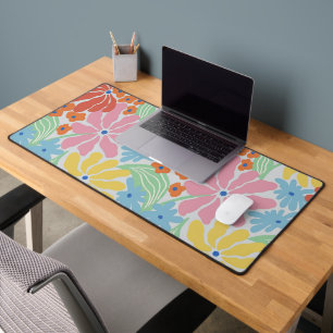 Colourful and Bright Abstract Floral Desk Mat