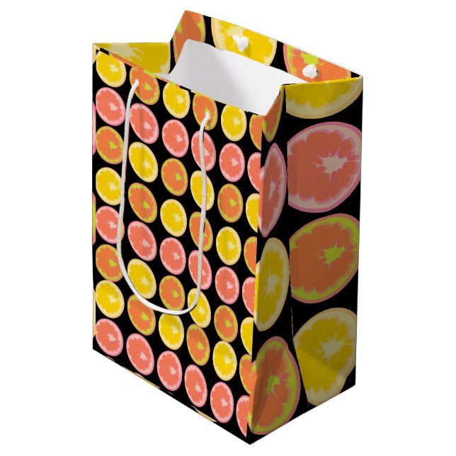 Colourful and Bright GrapeFruit Slices  Medium Gift Bag (Front Angled)