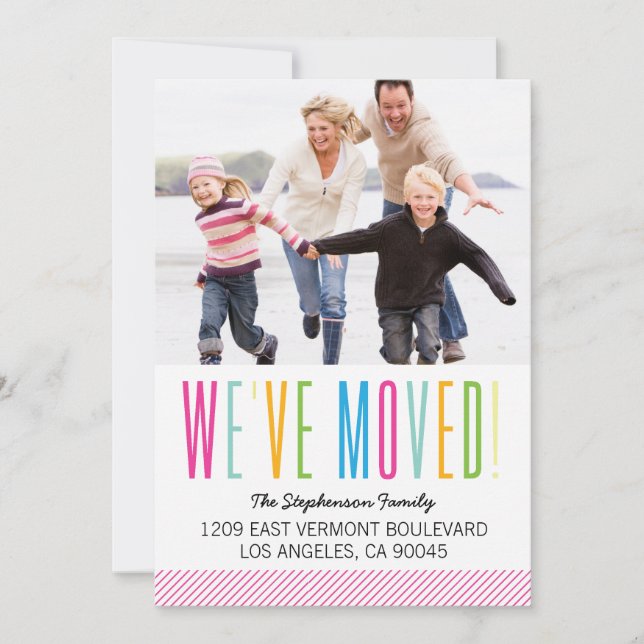 Colourful and Bright Photo Moving Announcement (Front)