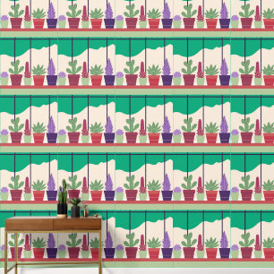 Colourful and cactus succulents wallpaper