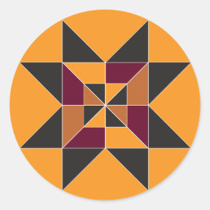 Colourful and Cosy Autumn Quilt Pattern Sticker