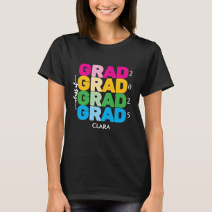 Colourful and customised Name and Year Grad  T-Shirt