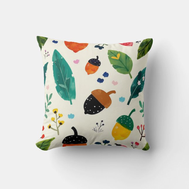 Colourful and cute acorn cushion (Front)