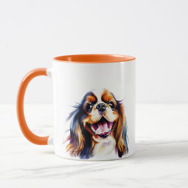 Colourful and cute Cavalier King Charles Spaniel Mug (Left)