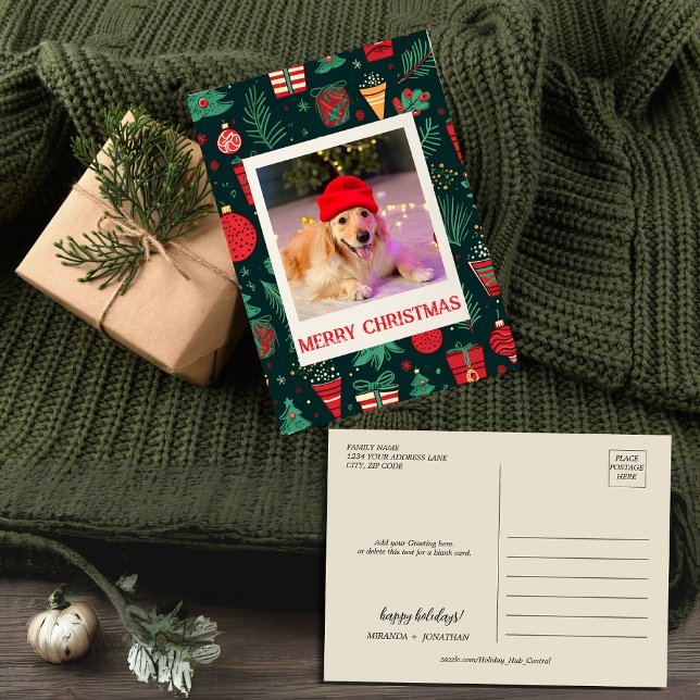 Colourful and Cute Christmas season  Photo Holiday Postcard (Colorful and Cute Christmas season Photo Holiday Postcard)