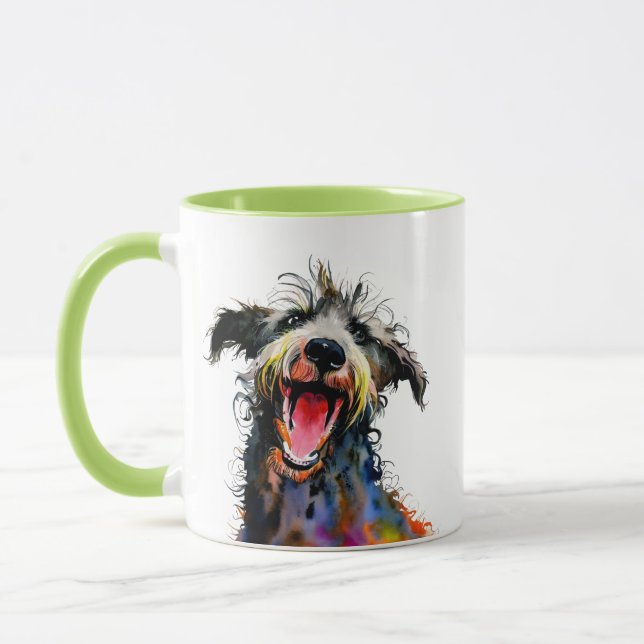 Colourful and cute Deerhound Art  Mug (Left)