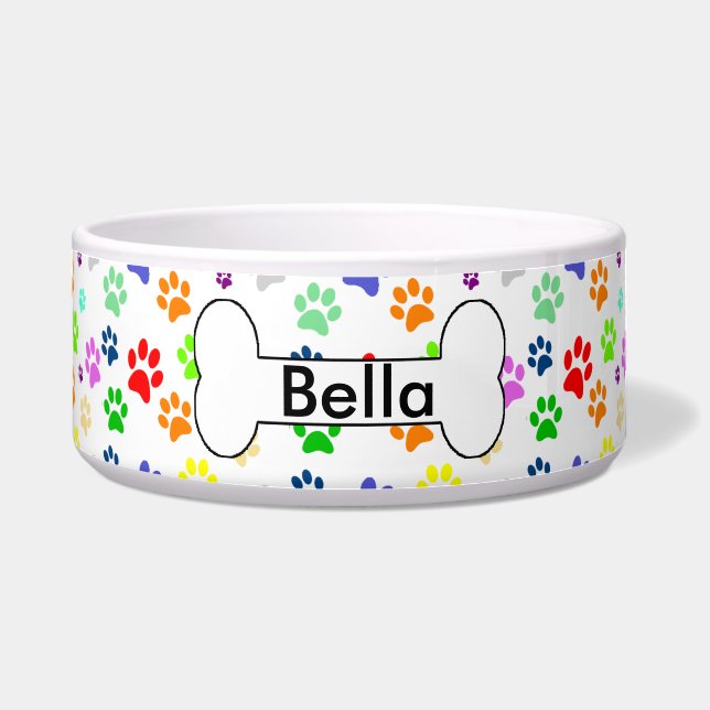 Colourful and Cute Pet Paws Pattern Monogram (Front)