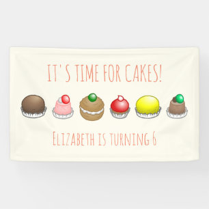 Colourful and delicious cakes banner