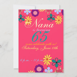 Colourful and festive 65th birthday Invitation